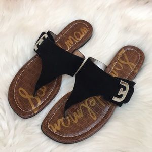Sam Edelman black felt sandals